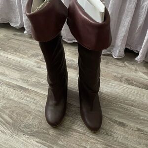 UGG Dark Brown Fold-Over Heeled Boots